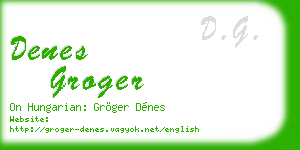 denes groger business card